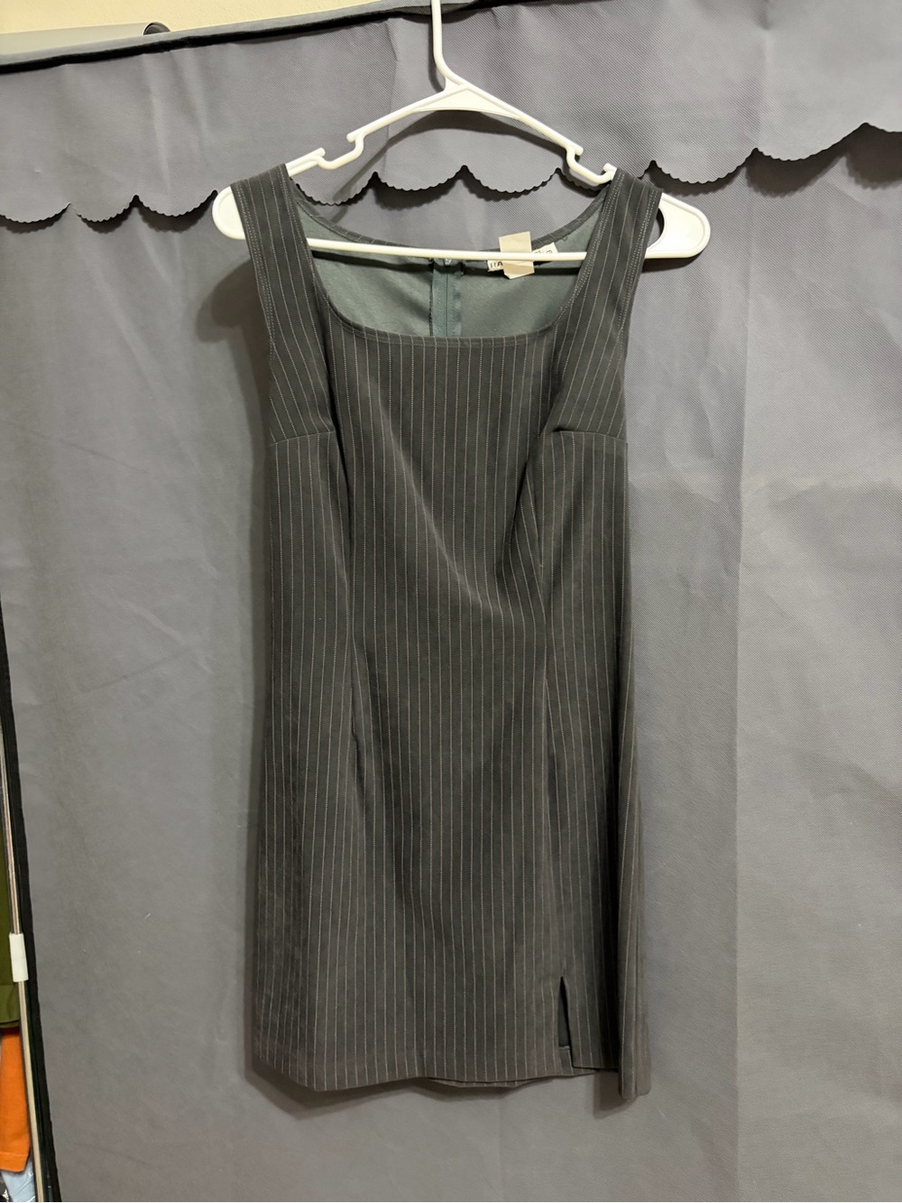 Rampage Pinstripe Sleeveless Sheath Dress - Charcoal